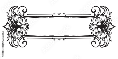 baroque heraldic ornament vintage hand drawing