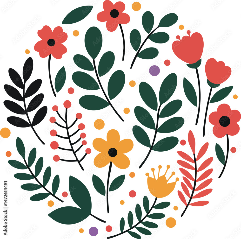Floral Circle Spring Flower Design Floral Circle Spring Flower Design
