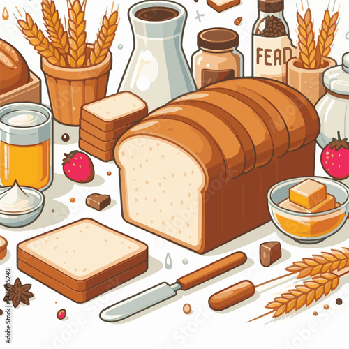 bread, food, bakery, breakfast, healthy, fresh, wheat, white, background, loaf, closeup, crust, grain, delicious, slice, brown, meal, nutrition, homemade, flour, bake, isolated, tasty, organic, snack,