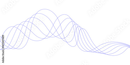 Abstract blue background with a glowing abstract waves. Abstract wave element for design. Digital frequency track equalizer, Futuristic background design. Long exposure, Light painting photography.