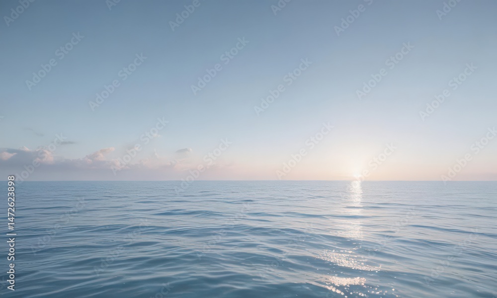 Fototapeta premium Dreamy light blue to white gradient, ethereal ocean feel, pastel, feel, image