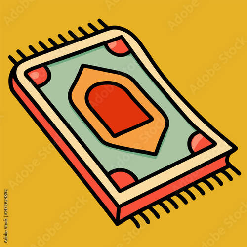 Hand drawn prayer mat illustration