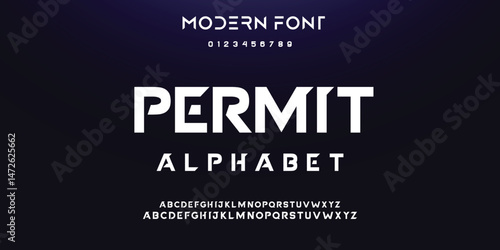 Design Modern abstract digital alphabet font. Minimal technology typography, Creative urban sport fashion futuristic font and with numbers. vector illustration.