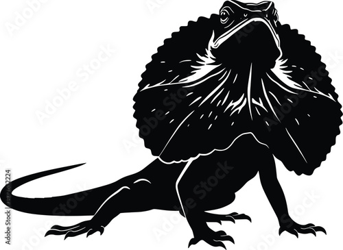 Frilled-Neck Lizard A Stunning Vector Animal Illustration