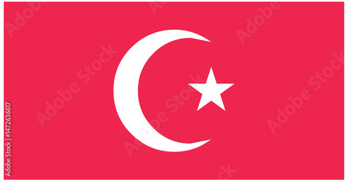 Turkish flag. High quality, official flag of the Turkish state. Can be used as banner, poster, social media post and design element.