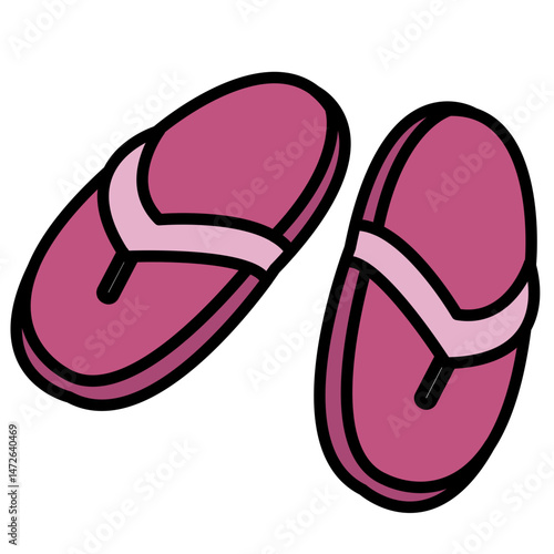 simple purple flip-flops illustration
