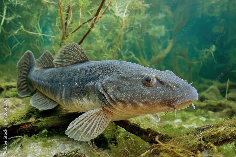 Fototapeta premium European Bullhead: Freshwater Fauna and Wildlife Underwater