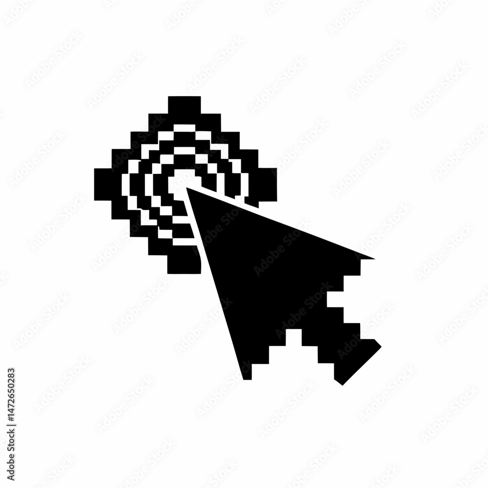 Fototapeta premium creative details Pixel mouse click cursor icon Vector Illustration