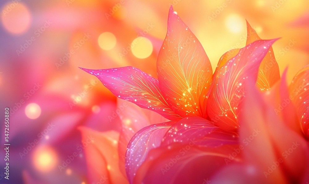 Fototapeta premium Radiant petals bloom in an ethereal glow