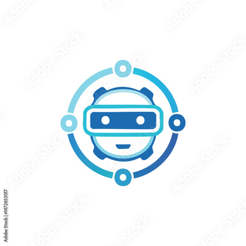 Advanced AI Droid Tech Logo Icon