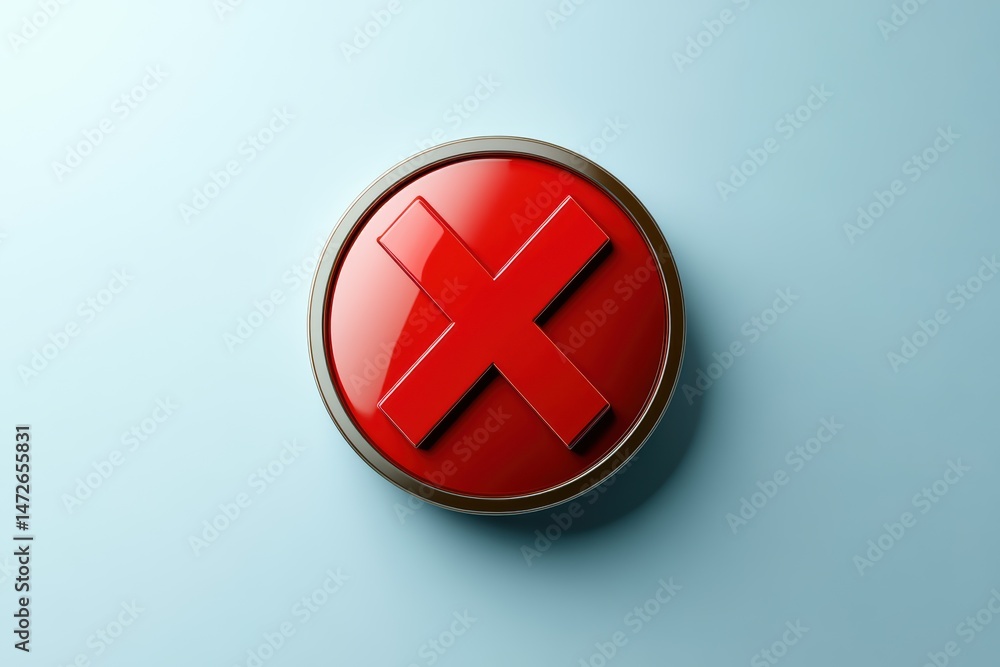 Obraz premium Graphic layout featuring bold red X design on a smooth blue background