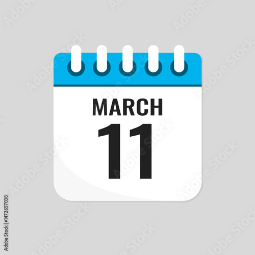 Icon page calendar day - 11 March