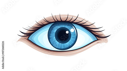 Illustration of Human Cartoon Face Blinking Eye Animation Step for Animation Design