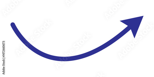 Curved arrow icon vector. Curved arrow. Blue curved arrow icon. Curved arrows set with directional icons. Arrow illustration pointing up. Black arrow graph chart moving up png file type