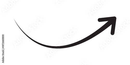 Curve arrow icon vector . Black long up arrow icon vector . arrow pointing upward. Long arrows icon. Long curved hand drawn arrow. Set of vector curved arrows hand drawn. Sketch doodle style.