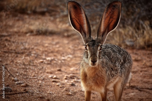 Jack Rabbit: Southern Texas Wildlife in Its Natural Habitat, Exploring the Antelope-Like Grace of Nature's Black-Hued Creatures