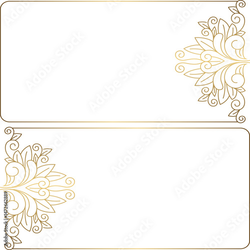 Golden Luxury Floral Frame Elegant Decorative Design