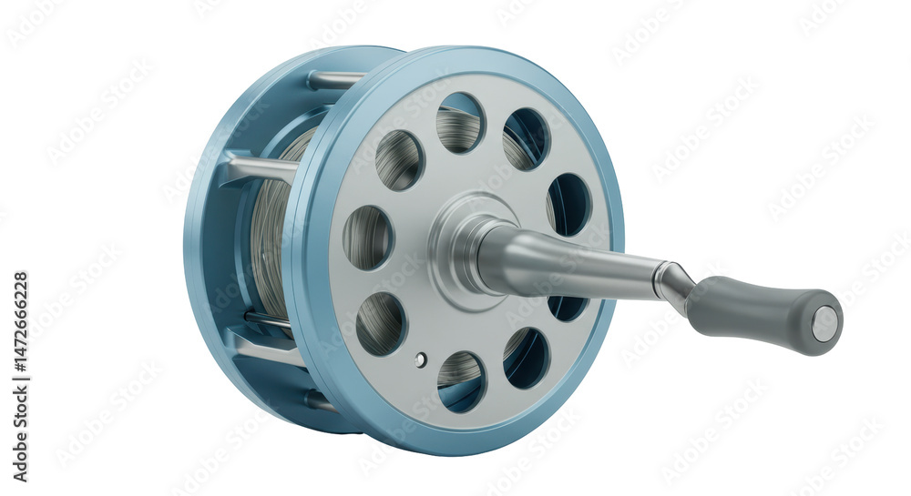 Fototapeta premium Isolated Blue Fly Fishing Reel