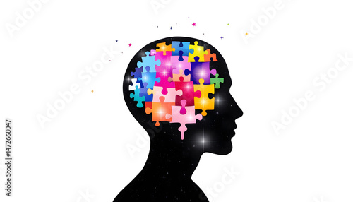 Wallpaper Mural Colorful Puzzle Pieces Representing the Human Mind and its Complexities Torontodigital.ca