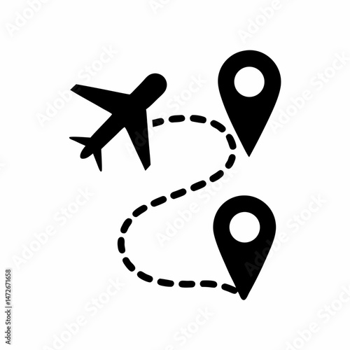 creative details Airplane route icon Vector Illustration