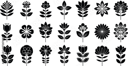 Set of Celtic outline knots ornament, Medieval viking tattoo shape vector, infinite weaving pattern, Collection of various form, stickers assets, abstract geometric graphic elements