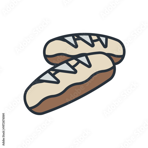 bread icons isolated on White Background. Flat style design
