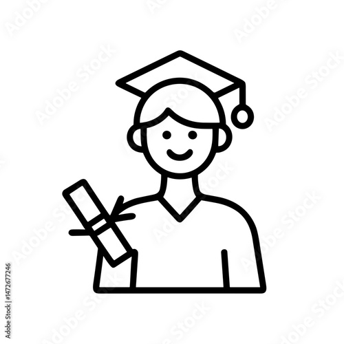 Graduate smiling while holding diploma against a simple background  