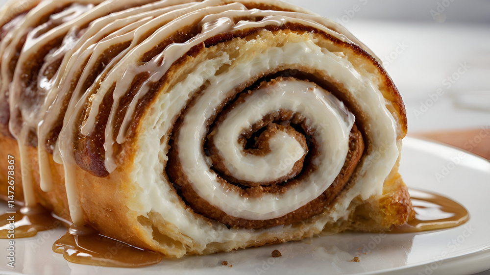 Fototapeta premium cinnamon roll with chocolate