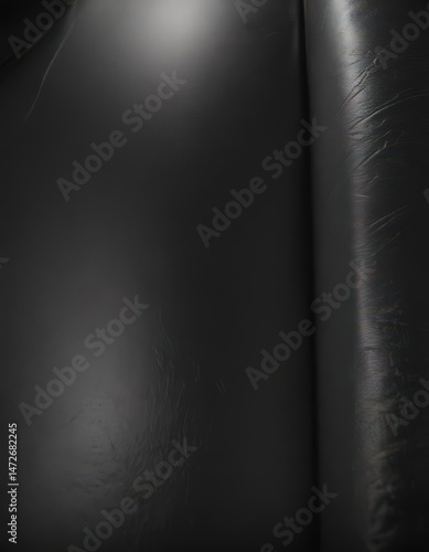 Luxurious black leather, subtle grain, glossy sheen,  texture,  close-up