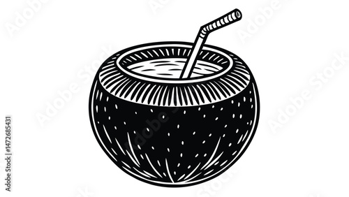 Coconut with Straw