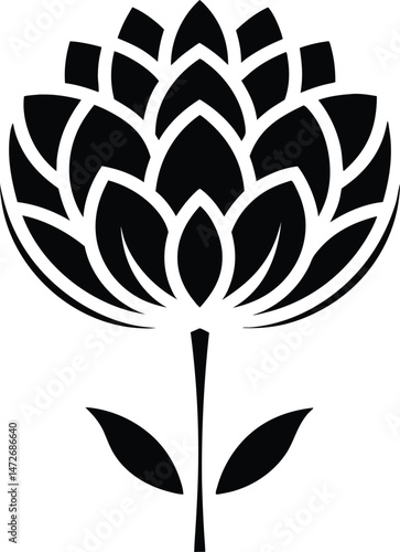 black and white flower