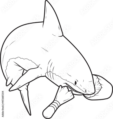 Shark Bowling Bowling pin Animal Vector Graphic Art Illustration