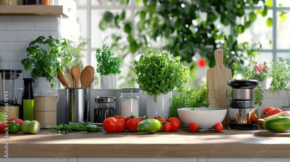 Fresh organic produce arranged on a rustic wooden kitchen counter, vibrant fruits and vegetables styled with elegant plates and bowls, bright natural light highlighting clean, healthy eating.
Fresh organic produce arranged on a rustic wooden kitchen counter, vibrant fruits and vegetables styled with elegant plates and bowls, bright natural light highlighting clean, healthy eating.