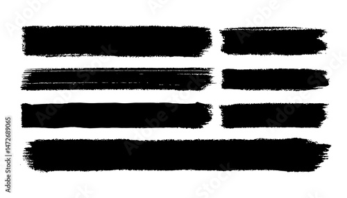 Vintage Chinese Brush Line Set � Vector Calligraphy Paint Strokes & Abstract Ink Grungy Lines