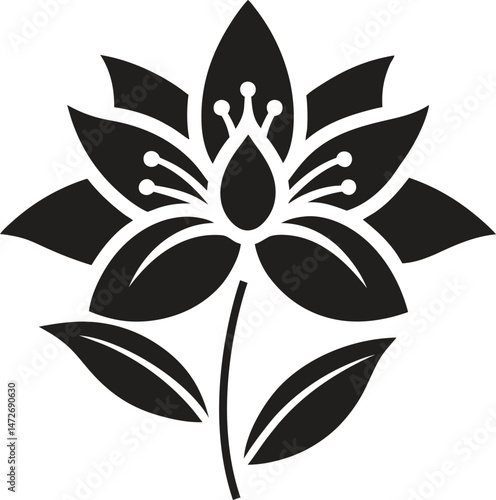 vector black and white flower