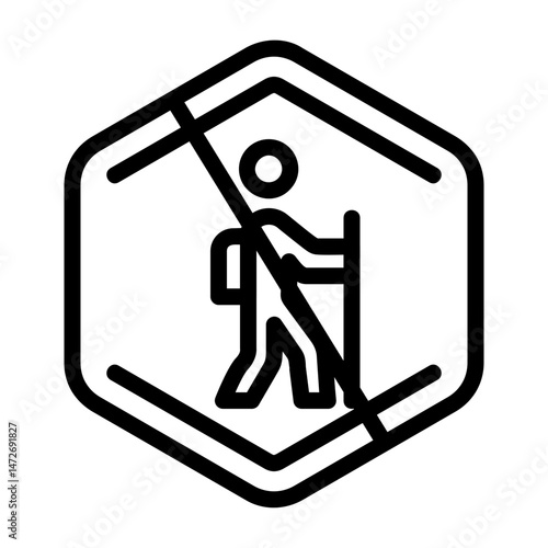 No Hiking Icon