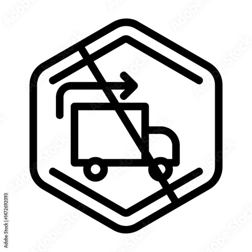 No Right Turn for Trucks Icon