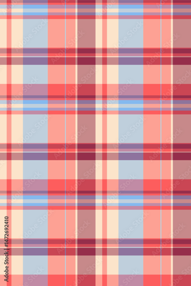 Magazine vector fabric textile, handsome plaid pattern check. Yard seamless tartan texture background in red and pastel colors. Magazine vector fabric textile, handsome plaid pattern check. Yard seamless tartan texture background in red and pastel colors.