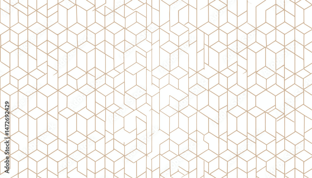 Fototapeta premium Vector Seamless Geometric Pattern � Modern Thin Hexagon Grid Texture Background