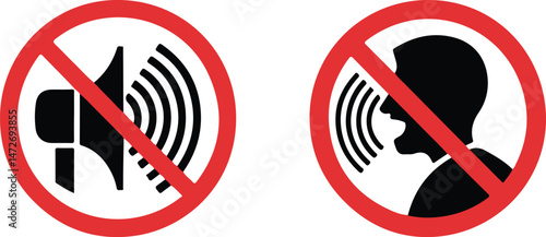 No Noise or Talking Sign, Vector Illustration