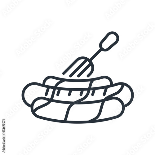 hot dog icons isolated on White Background. Flat style design