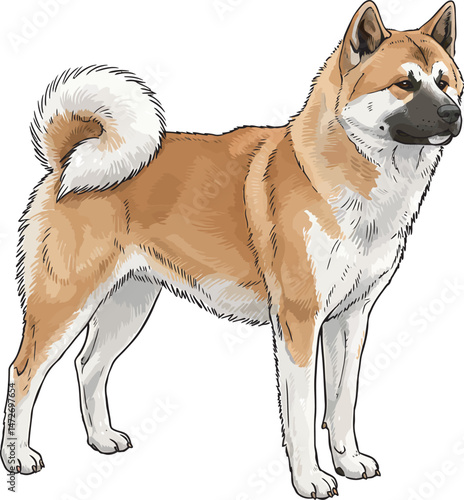 Akita Dog breed vector