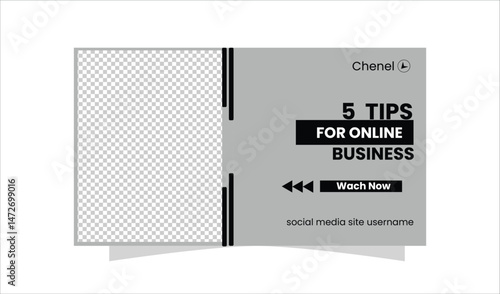 5 Tips for online business youtube thumbnail template