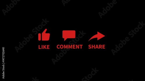 2D animation subscribe button, red subscribe button social media button. Subscribe like comment share, Motion graphic alpha channel or transparent background