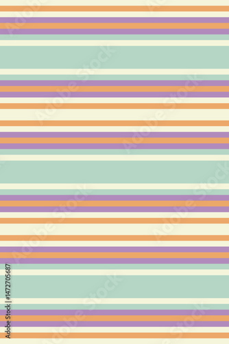 Mobby seamless texture textile, femininity vertical lines stripe. Fetro background pattern vector fabric in beige and orange colors.