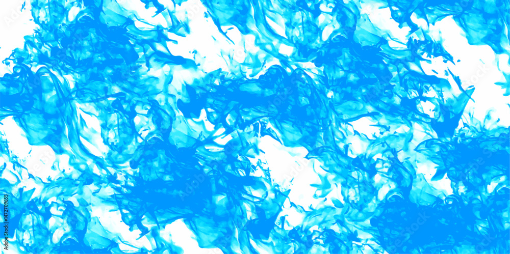 Fototapeta premium Abstract watercolor featuring a Sky Blue and white sky with wispy clouds. Festive New Year grunge background with Flowering design. Blue dust particle splash on white background. soft blue color 
