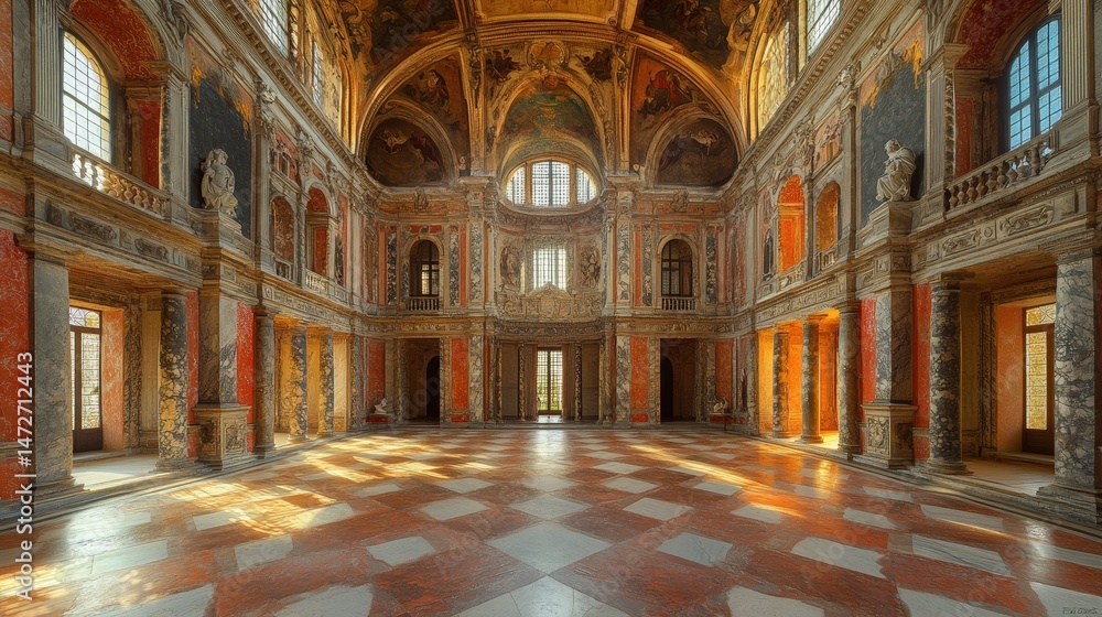 Obraz premium Grand, ornate interior of a historical european palace.
