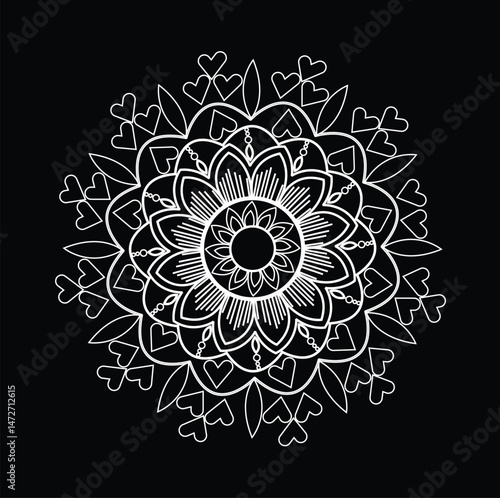 Outlined mandala background