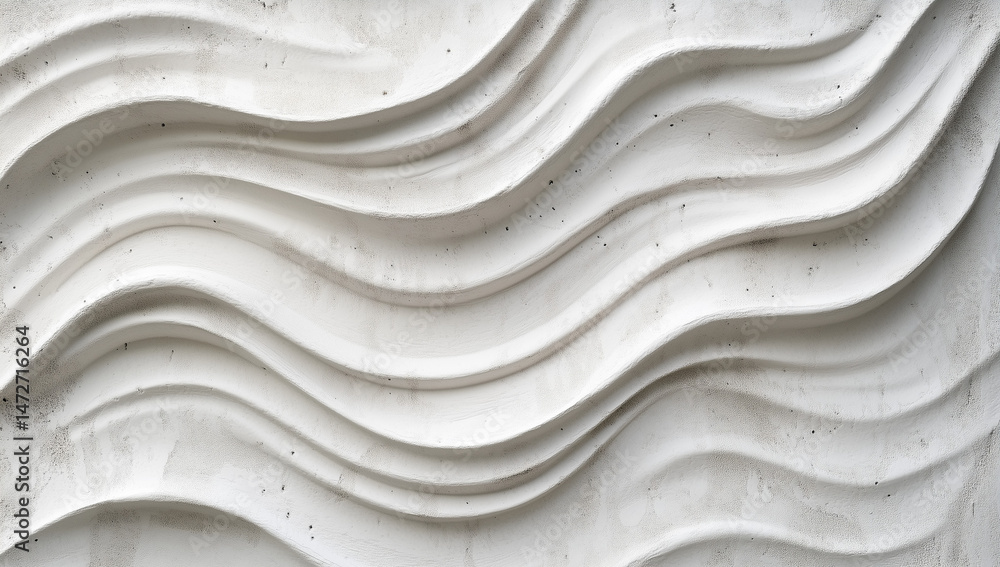 白い波状パターンの抽象彫刻 / Abstract sculpture with white wave pattern 白い波状パターンの抽象彫刻 / Abstract sculpture with white wave pattern