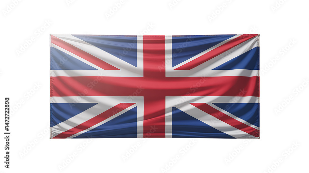 United Kingdom flag, Union Jack Flag Waving on Pole Isolated on transparent background United Kingdom flag, Union Jack Flag Waving on Pole Isolated on transparent background